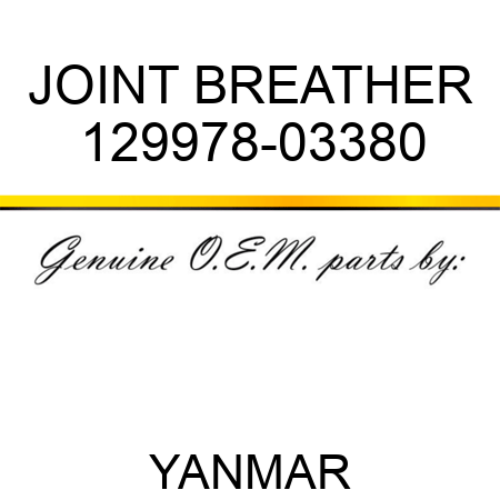 JOINT, BREATHER 129978-03380