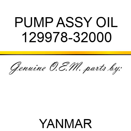 PUMP ASSY, OIL 129978-32000