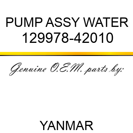PUMP ASSY, WATER 129978-42010