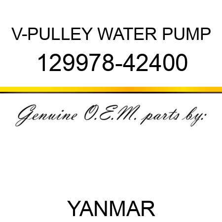 V-PULLEY, WATER PUMP 129978-42400
