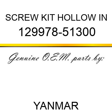 SCREW KIT, HOLLOW IN 129978-51300