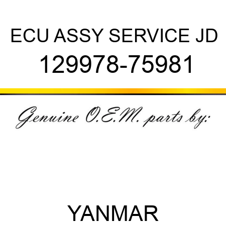 ECU ASSY, SERVICE JD 129978-75981
