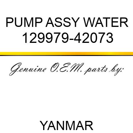 PUMP ASSY, WATER 129979-42073