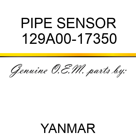 PIPE, SENSOR 129A00-17350