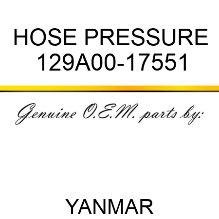 HOSE, PRESSURE 129A00-17551