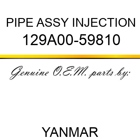 PIPE ASSY, INJECTION 129A00-59810
