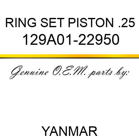 RING SET, PISTON .25 129A01-22950
