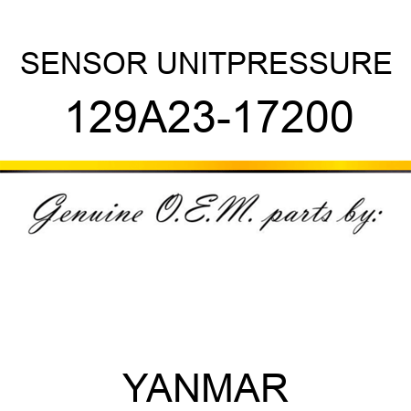 SENSOR UNIT,PRESSURE 129A23-17200