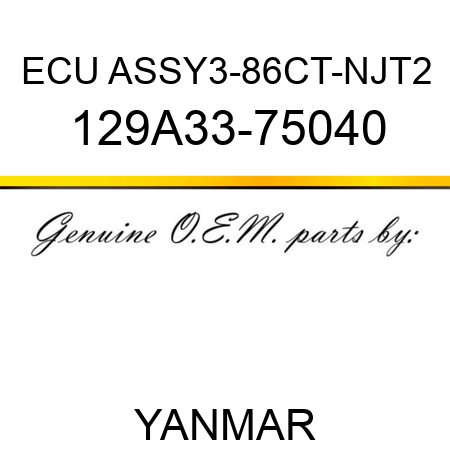 ECU ASSY,3-86CT-NJT2 129A33-75040