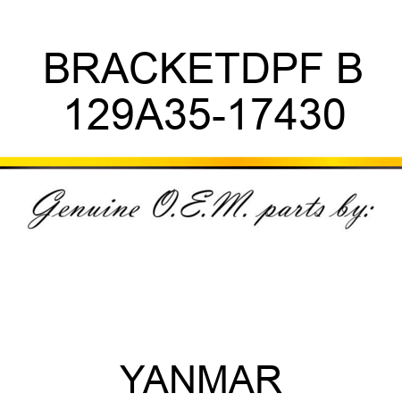 BRACKET,DPF B 129A35-17430