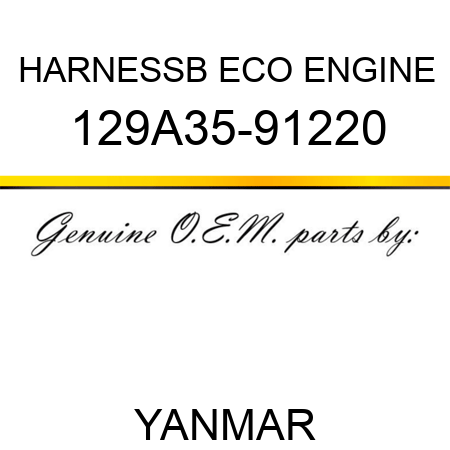 HARNESS,B ECO ENGINE 129A35-91220