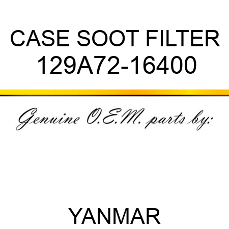 CASE, SOOT FILTER 129A72-16400
