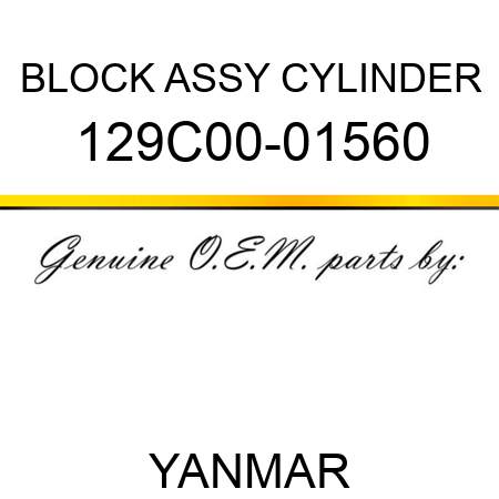 BLOCK ASSY, CYLINDER 129C00-01560
