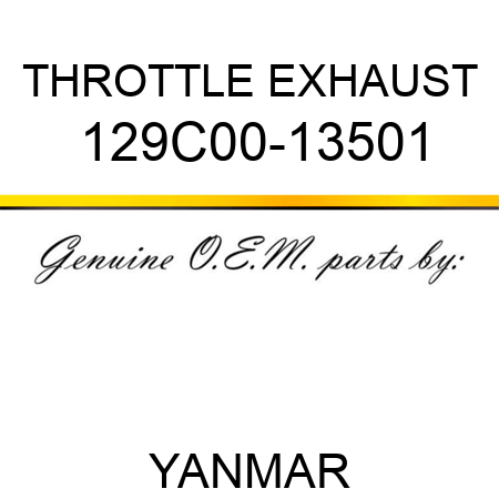 THROTTLE, EXHAUST 129C00-13501