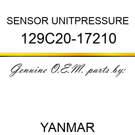 SENSOR UNIT,PRESSURE 129C20-17210