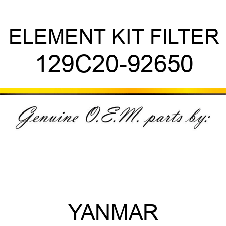 ELEMENT KIT, FILTER 129C20-92650