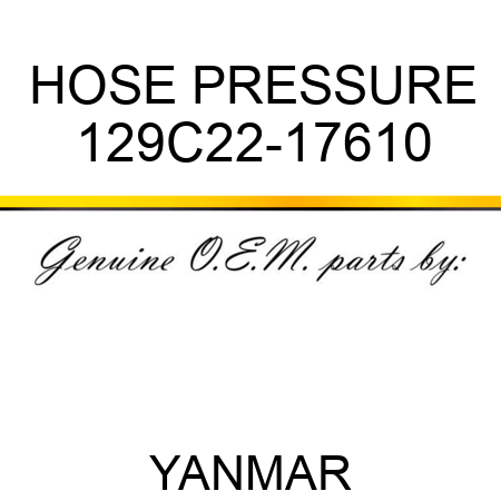 HOSE, PRESSURE 129C22-17610