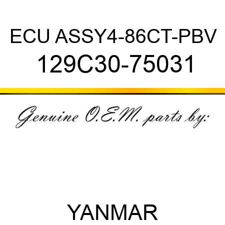 ECU ASSY,4-86CT-PBV 129C30-75031