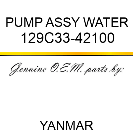 PUMP ASSY, WATER 129C33-42100