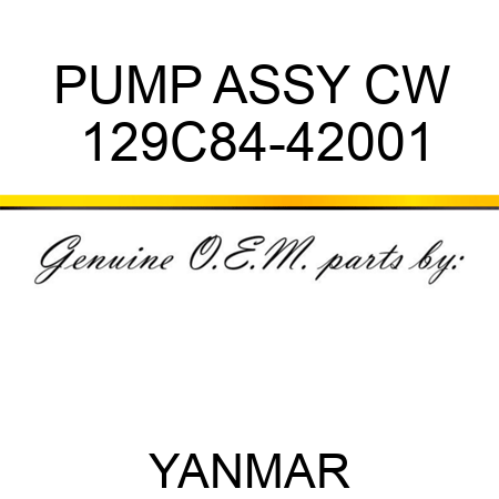 PUMP ASSY, CW 129C84-42001