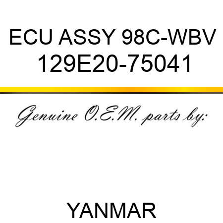 ECU ASSY, 98C-WBV 129E20-75041