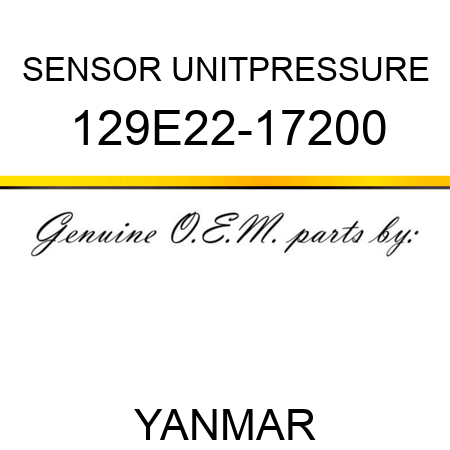 SENSOR UNIT,PRESSURE 129E22-17200