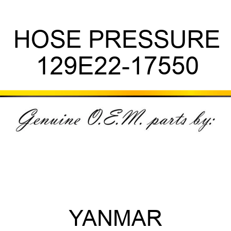 HOSE, PRESSURE 129E22-17550