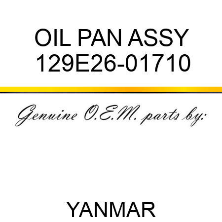 OIL PAN ASSY 129E26-01710