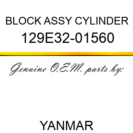 BLOCK ASSY, CYLINDER 129E32-01560