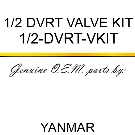 1/2 DVRT VALVE KIT 1/2-DVRT-VKIT