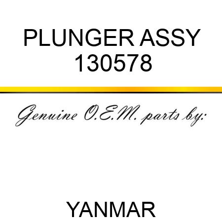 PLUNGER ASSY 130578