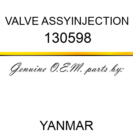 VALVE ASSY,INJECTION 130598