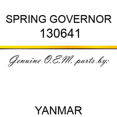 SPRING, GOVERNOR 130641