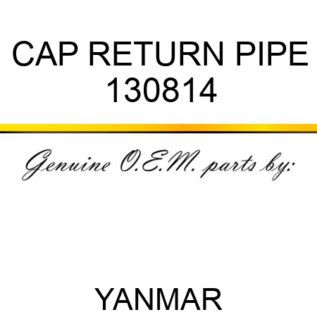 CAP, RETURN PIPE 130814