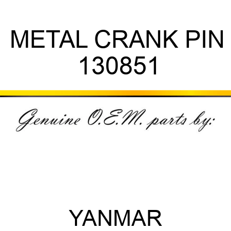 METAL, CRANK PIN 130851