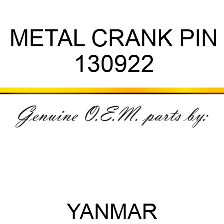 METAL, CRANK PIN 130922