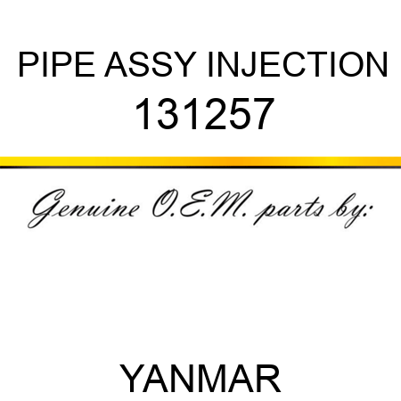PIPE ASSY, INJECTION 131257