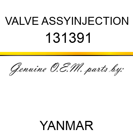 VALVE ASSY,INJECTION 131391