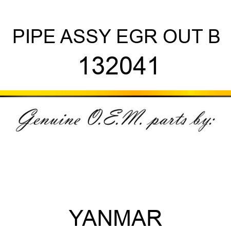 PIPE ASSY, EGR OUT B 132041