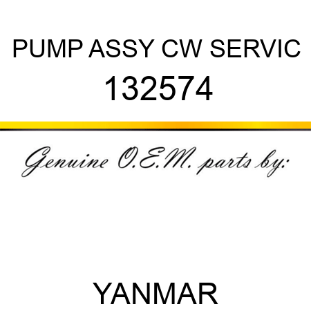 PUMP ASSY, CW SERVIC 132574