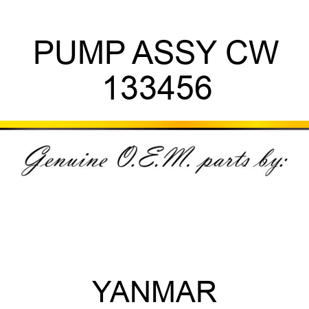 PUMP ASSY, CW 133456