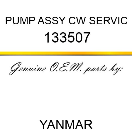 PUMP ASSY, CW SERVIC 133507