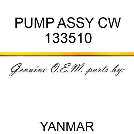 PUMP ASSY, CW 133510