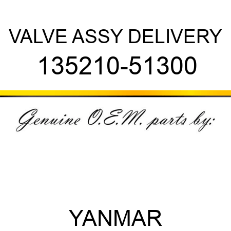 VALVE ASSY, DELIVERY 135210-51300