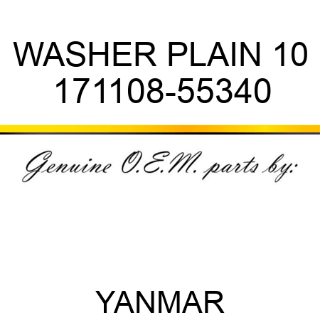WASHER, PLAIN 10 171108-55340