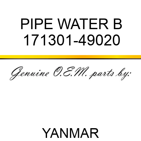 PIPE, WATER B 171301-49020