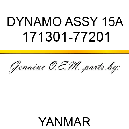 DYNAMO ASSY, 15A 171301-77201