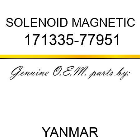 SOLENOID, MAGNETIC 171335-77951