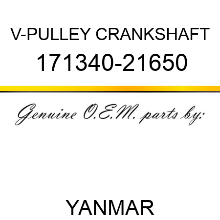 V-PULLEY, CRANKSHAFT 171340-21650