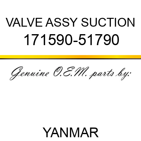 VALVE ASSY, SUCTION 171590-51790
